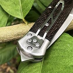 HUAAO Push Button Knife, Assisted Opening Folding