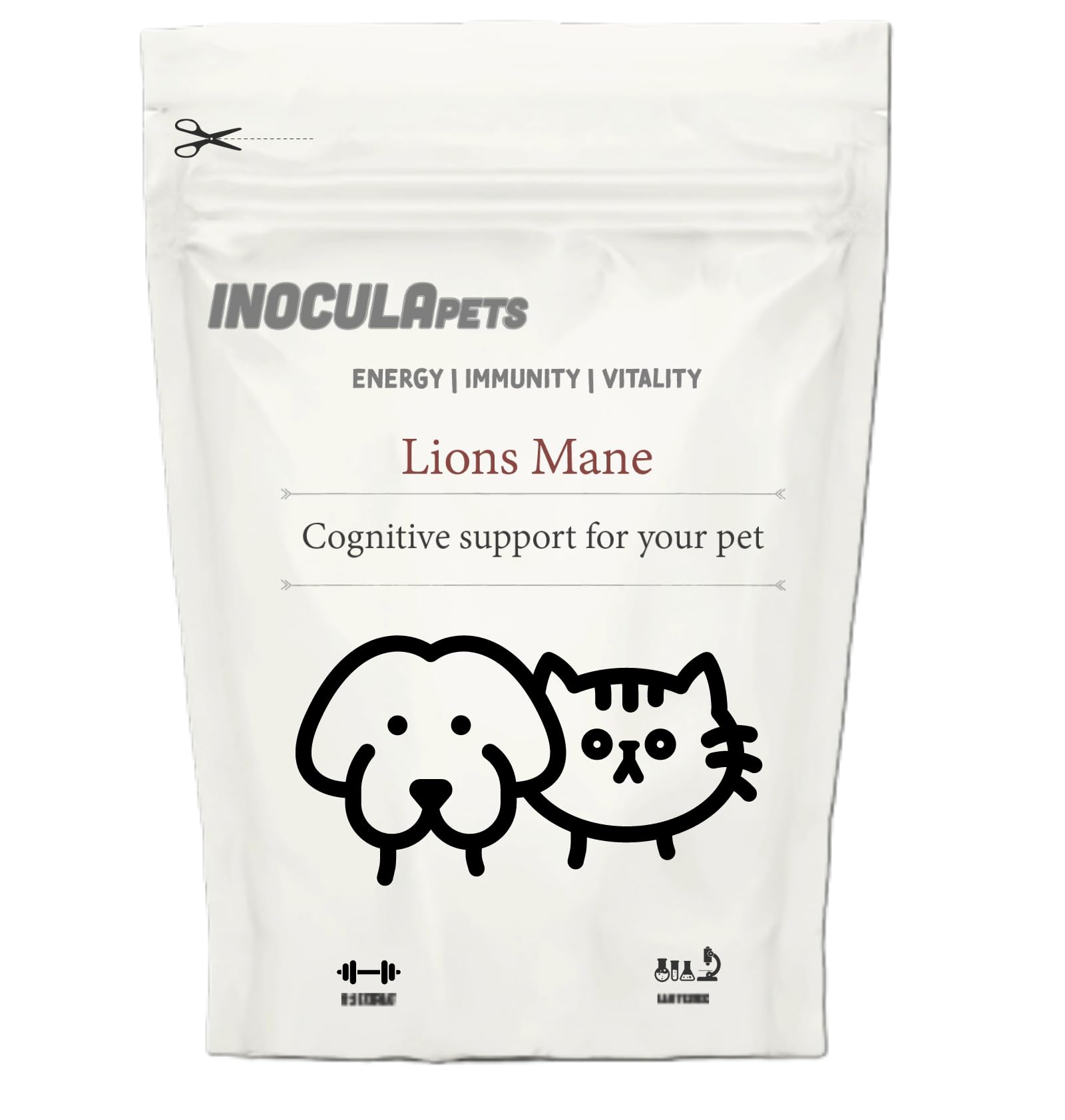 Inocula Lions Mane Mushroom Extract Capsules Dog & Cat - Happy & healthier pets