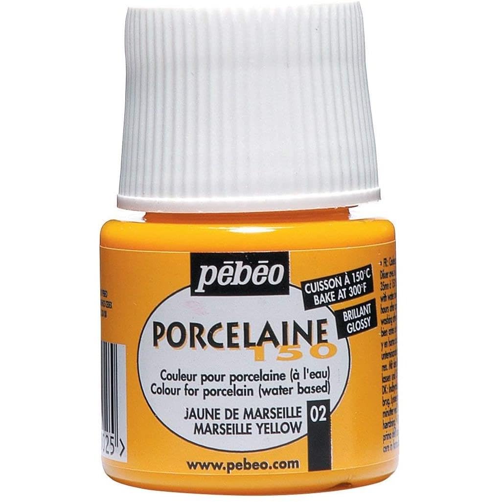 Pebeo 5-Piece 45ml Porcelaine 150 China Paint 45-Milliliter Bottle, Marseilles Yellow,Marseilles Yellow — image 1