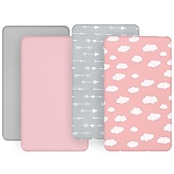 Baby Bassinet Sheets 4 Pack Compatible with 4moms