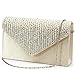 jubileens St Ladies Large Evening Satin Bridal Diamante Ladies Clutch Bag Party Prom Envelope