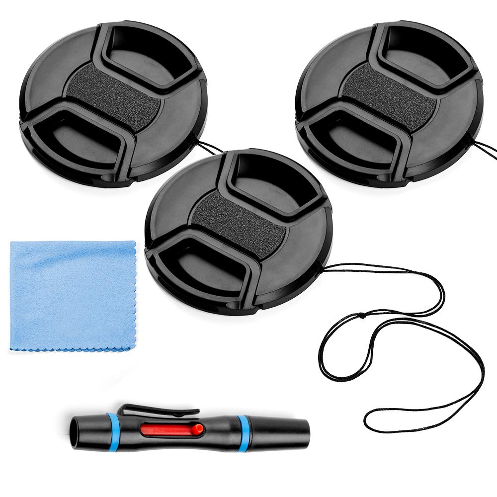 Photo 1 of 43mm Lens Cap Bundle, 3 Pack Universal Snap on Front Centre Pinch Lens Cover Set with Microfiber Lens Cleaning Cloth for Canon Nikon Sony Olympus DSLR Camera + Camera Lens Cleaning Pen