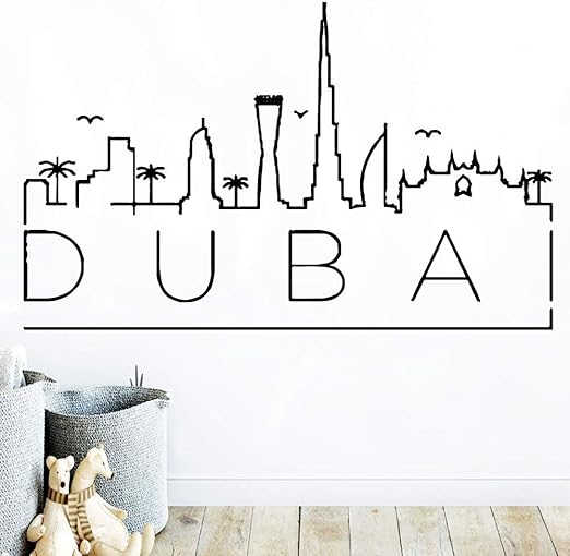 Ajcwhml Creative Dubai Map Cool Wall Stickers Mural Art Poster