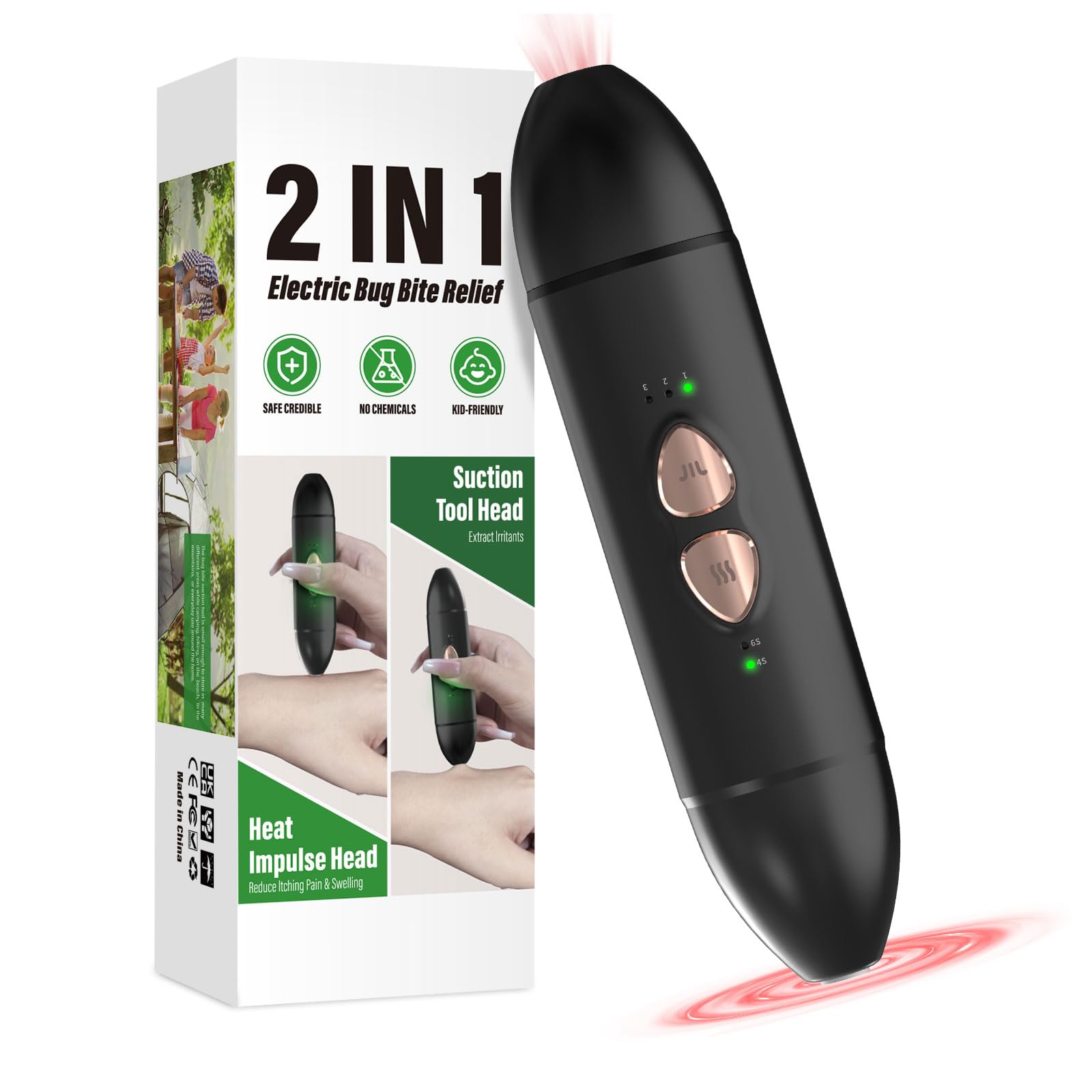 Photo 1 of Bug Bite Relief with Suction Tool and Heat Mosquito Itch Relief-Insect Sting&2-in-1 Bite Relief Rechargeable Bug Bite Sucker and Fast Itch Relief from Bug and Mosquito Bites, Summer Outdoor Gadget