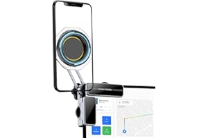 QruiLantu Tesla Phone Mount Universal Strong Magnetic Car Phone Holder,360° Rotatable,Alloy Stand Silicone Pad Protect The Sc