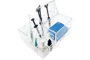 Dental Syringe Acrylic Organizer, YOUYA DENTAL Multi-Function Acrylic Dental Composite Organizer Transparent Resin Holder Applicator for Resin Adhesive Syringes Brush Dispenser Placement Rack Tool