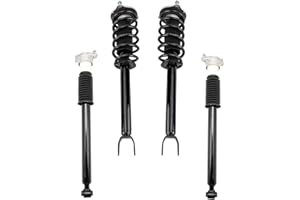 TRQ Front and Rear Complete Strut Assembly & Shock Absorber Kit Complete Strut & Coil Spring Assembly Compatible with 2016-2020 Mercedes-Benz C300