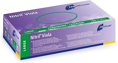Meditrade Nitrile Viola Examination Gloves Large 8-85 Violet Powderfree