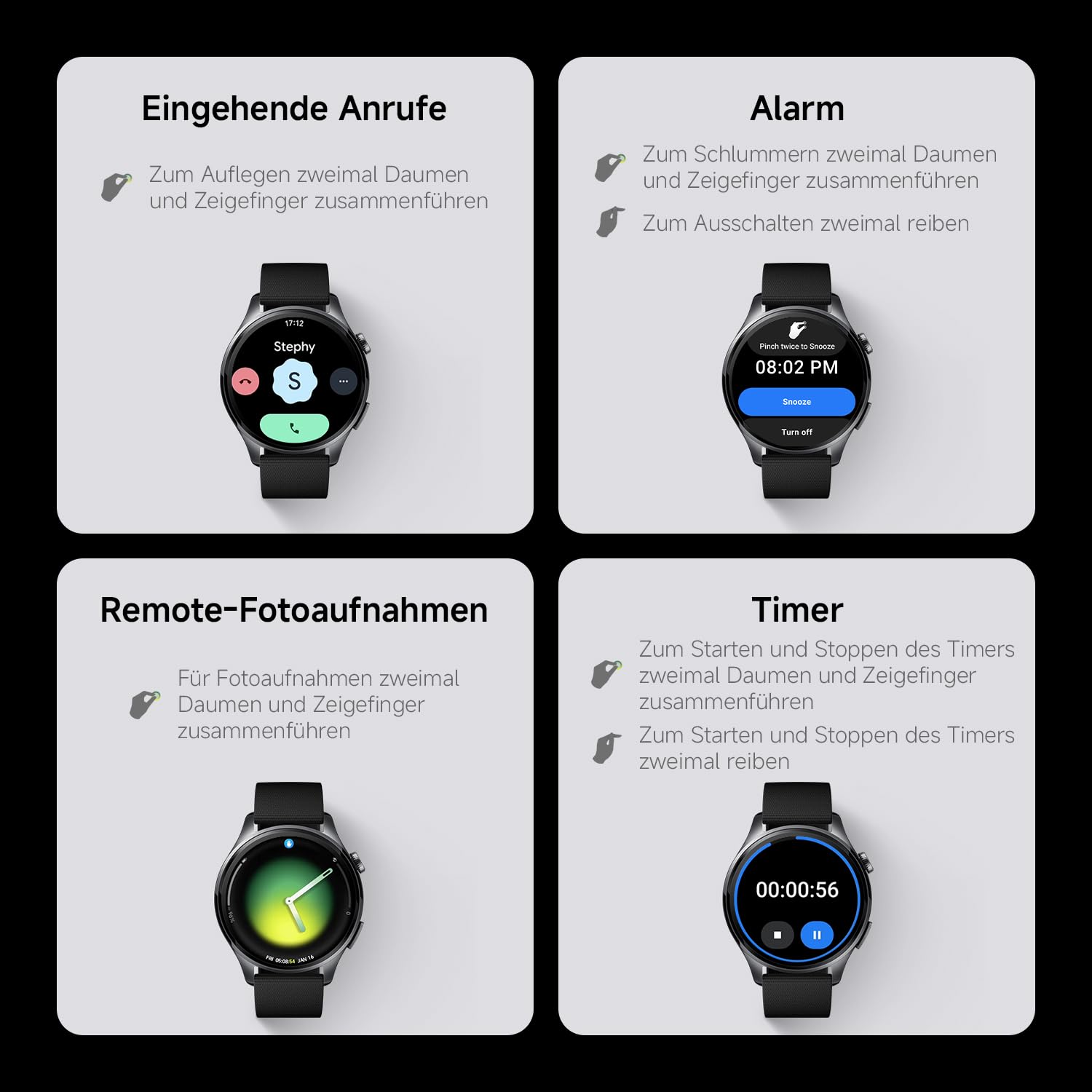 XIAOMI Watch 5 Smartwatch, Google Wear OS, NFC-Zahlung, KI mit Gemini, 1,54” Display, 47mm, bis zu 6 Tagen Akkulaufzeit, GPS-Fitness-Tracking, Gestensteuerung, Saphirglas und Bluetooth, Schwarz 6