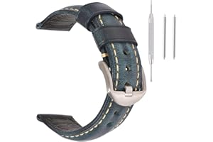 Vintage Leather Watch Band EACHE Watch Strap Oil Wax/Discolored Litchi Grain Genuine Leather Replacement Watchband for Men for Women 18mm 19mm 20mm 21mm 22mm 23mm 24mm