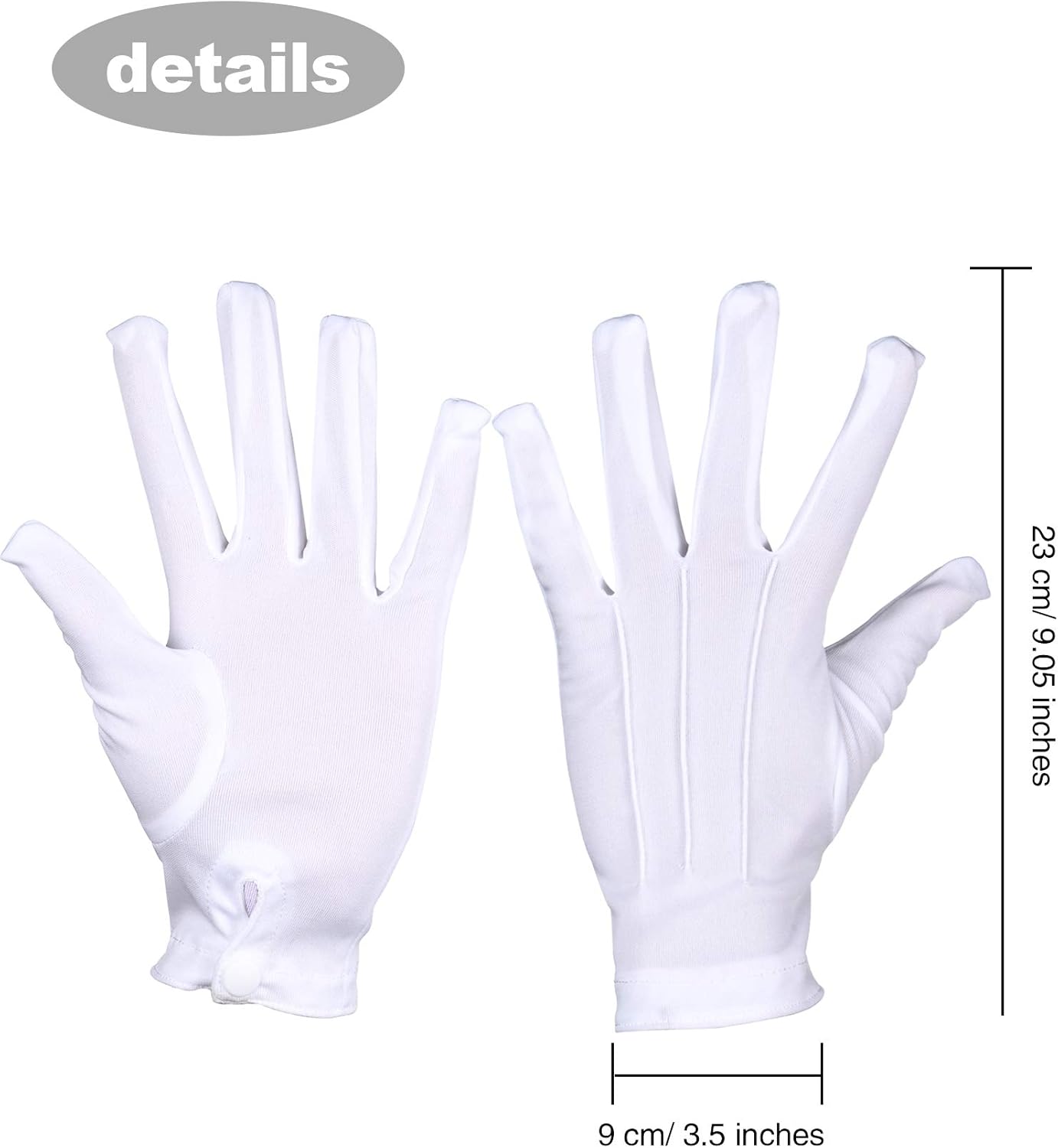 SATINIOR 6 Pairs Nylon Cotton Gloves for Police Formal Tuxedo Guard Parade Costume(White): Clothing