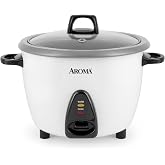 AROMA Rice Cooker, 10-Cup (Uncooked) / 20-Cup (Cooked), Steamer, Auto Keep Warm, Soup Maker, Oatmeal Cooker, Large Rice Cooker, 5 Qt, White, ARC-360-NGP