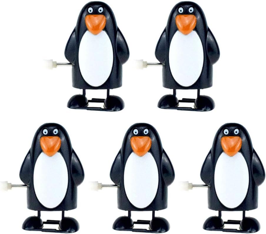 Christmas Clockwork Wind Up Toys Slim Penguin Clockwork Walking Toy Goodie Bag Fillers Xmas Party Favors for Kids 5pcs