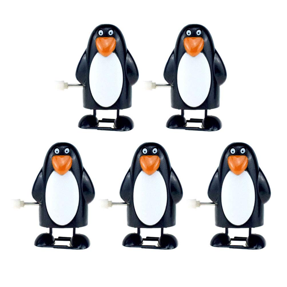 Christmas Clockwork Wind Up Toys Slim Penguin Clockwork Walking Toy Goodie Bag Fillers Xmas Party Favors for Kids 5pcs
