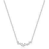 Crysdue Elegant Cubic Zirconia Pendant Necklace for Women, Simple Sparkly CZ Necklaces Trendy Jewelry