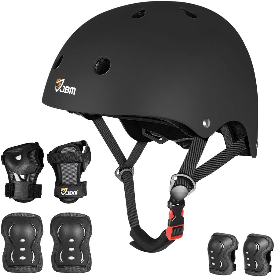JBM Kids & Adults Knee and Elbow Pads with Wrist Guards Protective Gear Set, Impact Resistance for your Children Outdoor Activities’ Adventure, Roller Skating, Cycling, Scooter, Skateboarding Pads Set