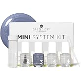Dazzle Dry Mini Kit &ndash; Blue Moon &ndash; 4 Step System (5 Piece Kit) | A Muted Slate Blue Gray With Shimmer &middot; Full Coverage &middot; Shimmer Finish &middot; Quick-Dry &middot; 5 Manicures