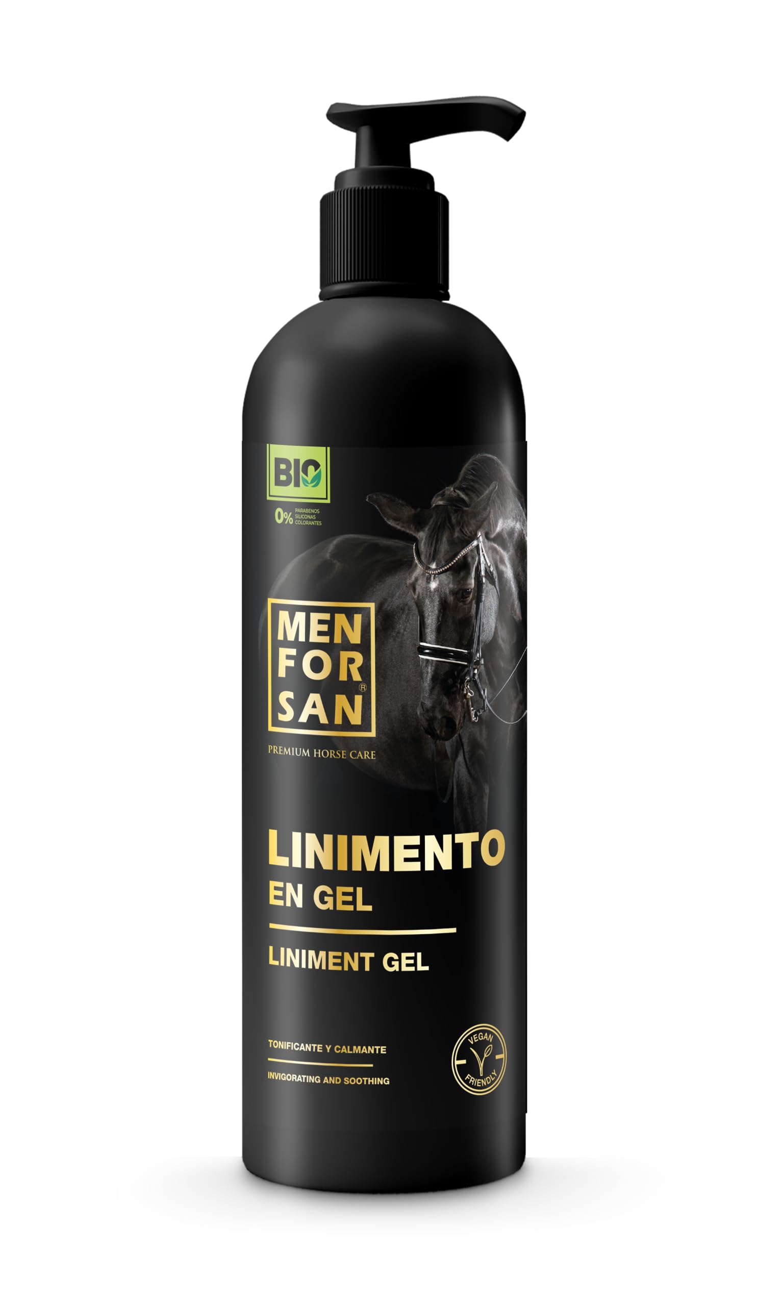 MENFORSAN Linimento en Gel para Caballos, 500ml | Alivia y estimula los músculos | Vegan Friendly, 100% Natural | Premium Horse Care
