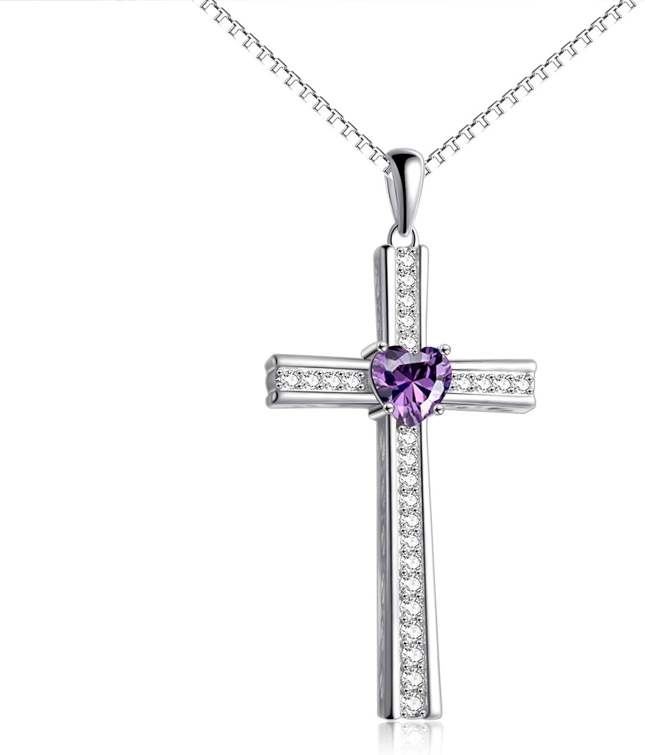 mothers birthstone cross necklace