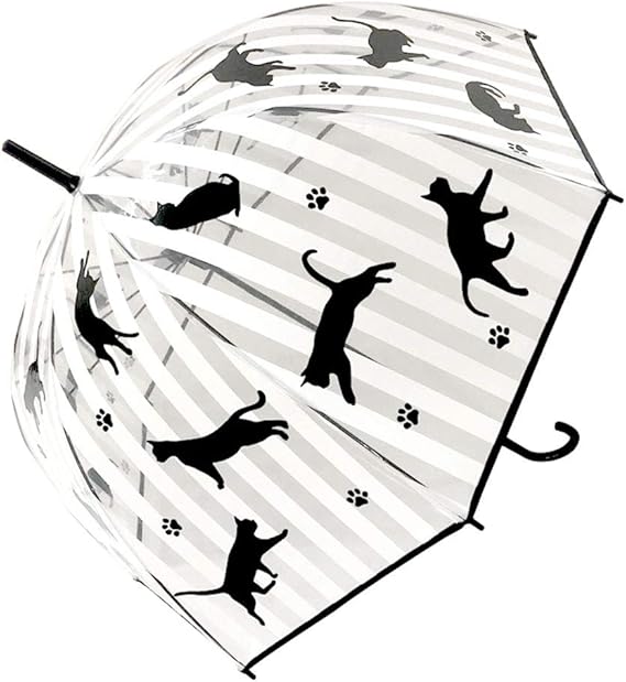 Amazon Co Jp 傘 58cm ビニール傘 かわいい ねこ ビニ傘 猫 透明傘 クリア 通学 長傘 可愛い 黒 女の子 雨傘 大人 子供用 男の子 傘 おしゃれ モノクロ ファッション