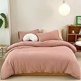 CLOTHKNOW Pink Queen Comforter Set Dusty Rose Bedding Comforter Sets Women Girls Comforter Blush Comforter Mauve Queen Comforter Set