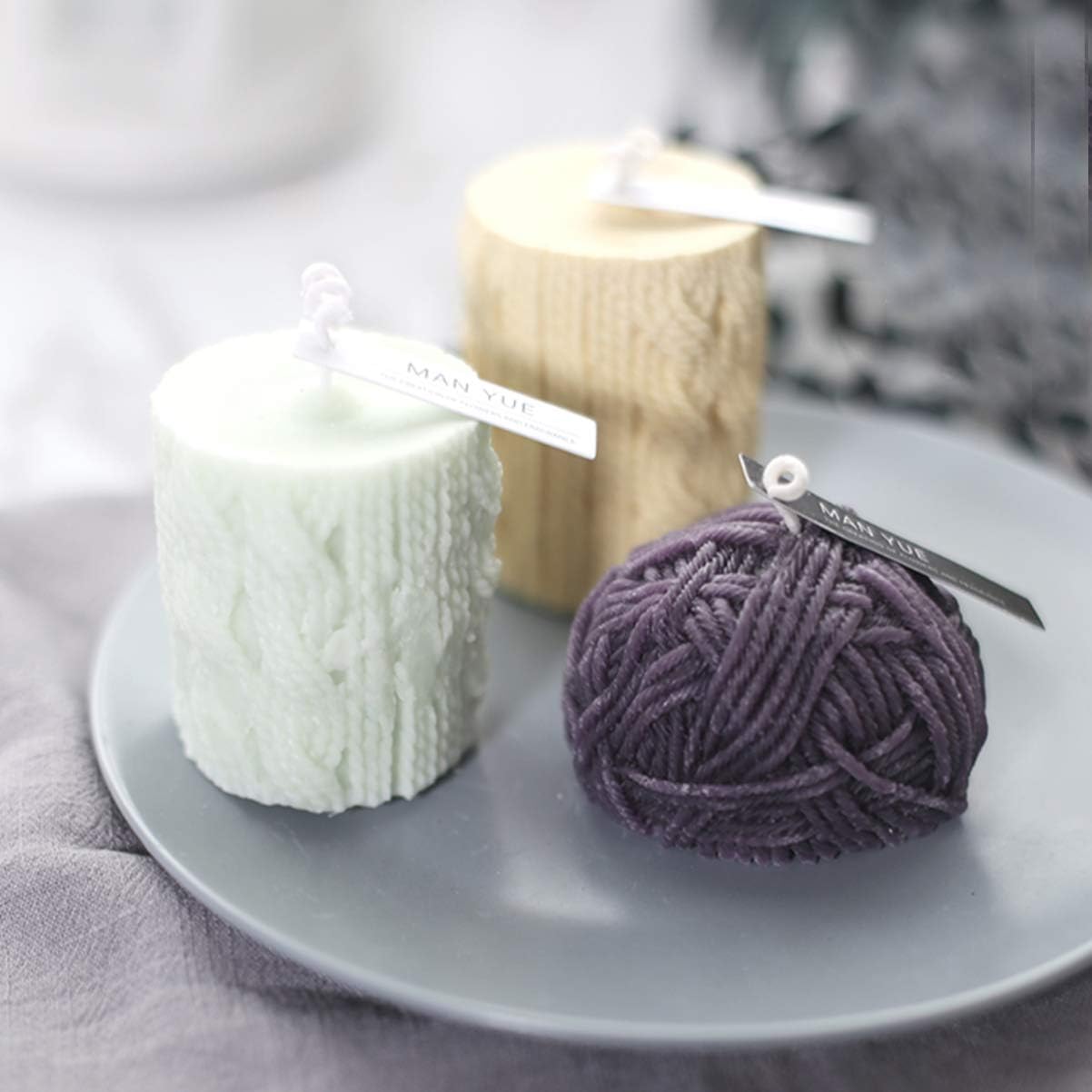 SUPVOX 1PC Silicone Mold Cute Wax Melt Moulds Wool Column Candle