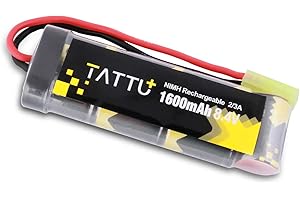 TATTU 8.4V 1600mAh NiMH Flat Battery Pack with Mini TMY Female Connector Assembled with 16G Wire