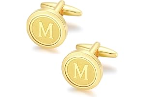 GWD Initial Cufflinks for Men Classic Cuff links Mens Letter Shirts CuffLinks Wedding Gift
