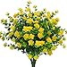 Artificial Flowers, Fake Outdoor UV Resistant Plants Faux Plastic Greenery Shrubs Indoor Outside Hanging Planter Home Kitchen Office Wedding, Garden Decor (Yellow)(Pack of 4) primary