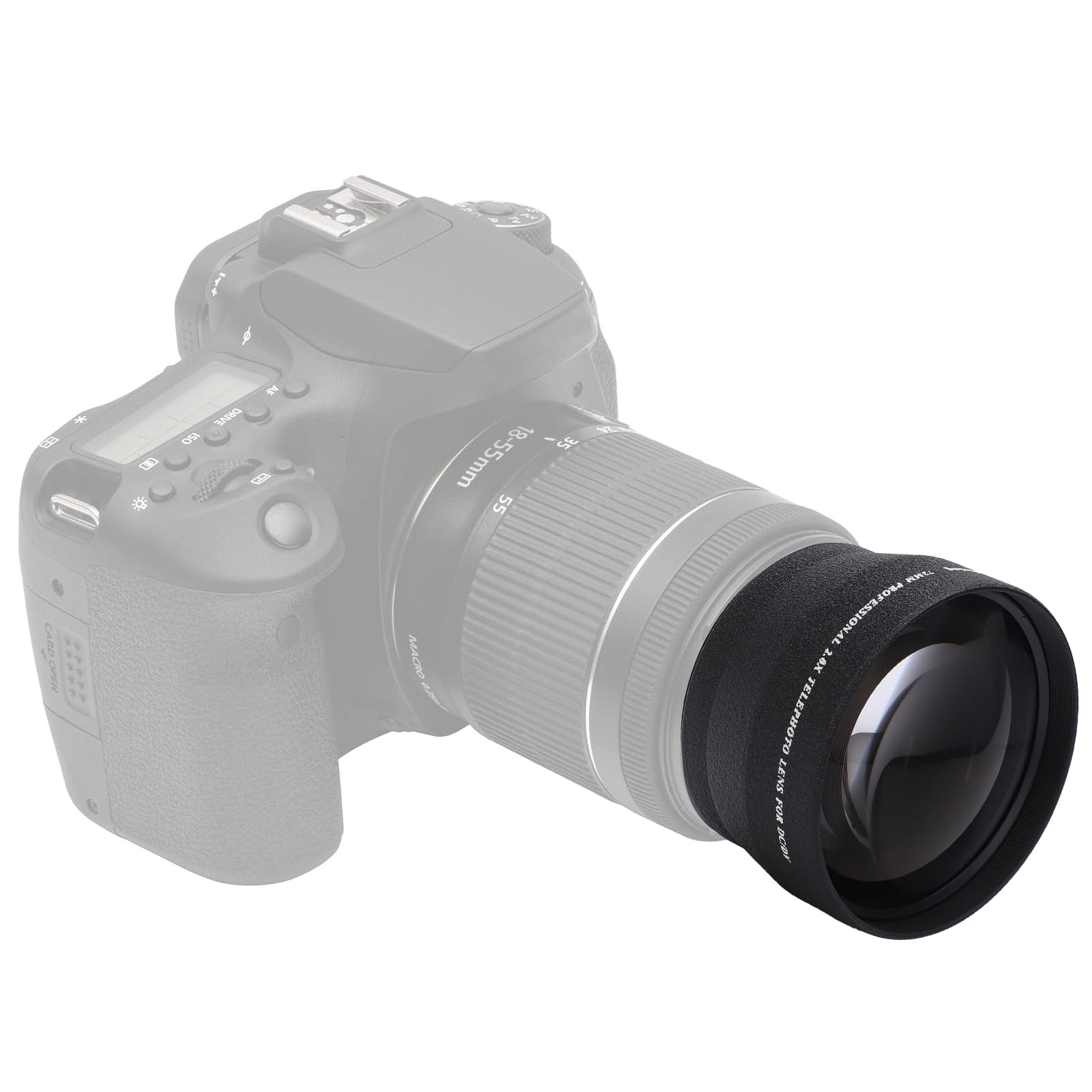 Telephoto Lens, 72MM 2X Magnification Telephoto Lens Aluminium Alloy Teleconverter Lens for 72mm Camera Lens and 82mm Filter