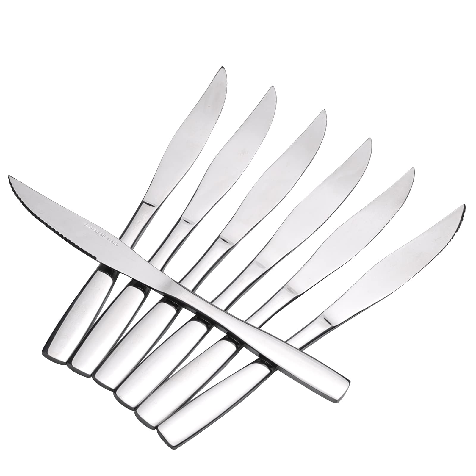 Callyne Steak Knives, Set of 12 Stainless Steel Kitchen Serrated Dinner Knife