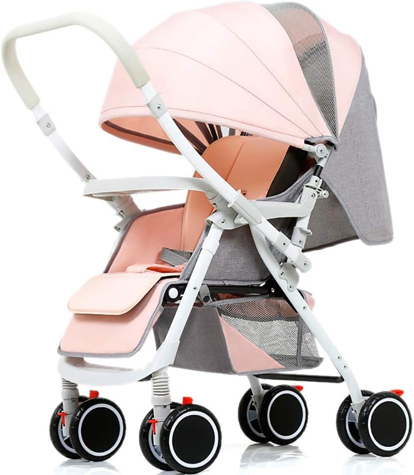 OLMITA Baby Stroller, 5 Point Harness, 2 in 1 Convertible Carriage Bassinet to Stroller, Pushchair Cup Holder, Large Storage Space,A