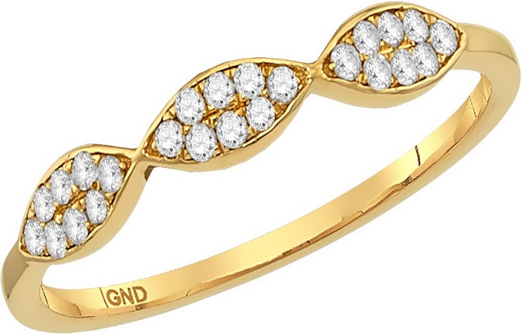 Womens 10K Yellow Gold Marquise Stackable Diamond Enhancer