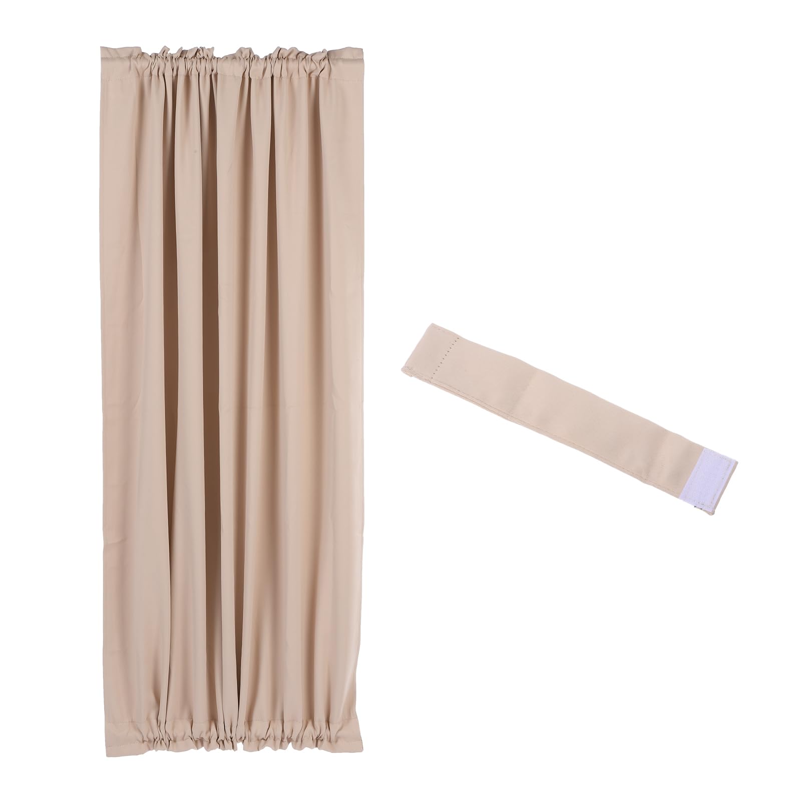 PATIKIL Blackout Door Curtain, 54 Inch W x 72 Inch L French Window Door Half Curtain Thermal Insulated Blackout Shades with Adjustable Tie Back for Kitchen Home, 1 Panel, Beige