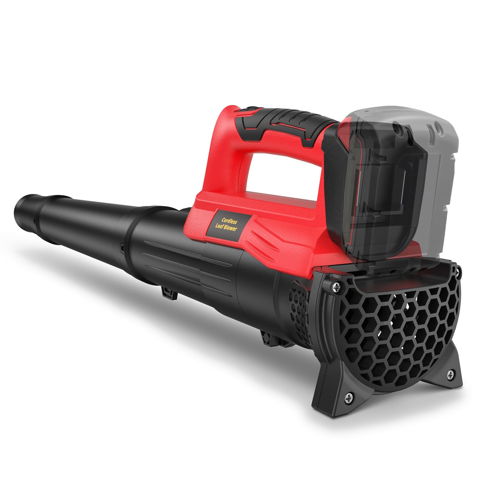 Photo 1 of Leaf Blower for Milwaukee 18V Battery, 450CFM Electric Leaf Blower with 130MPH, Copper Motor, Handheld for Lawn Care, Yard (Battery Not Included) (Red)