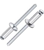 Fastenere Large Flange Pop Rivets – 3/16" X 3/16" Stainless Steel Blind Rivets, 6-3 Gap, .126-.187 Grip, 25-Pack