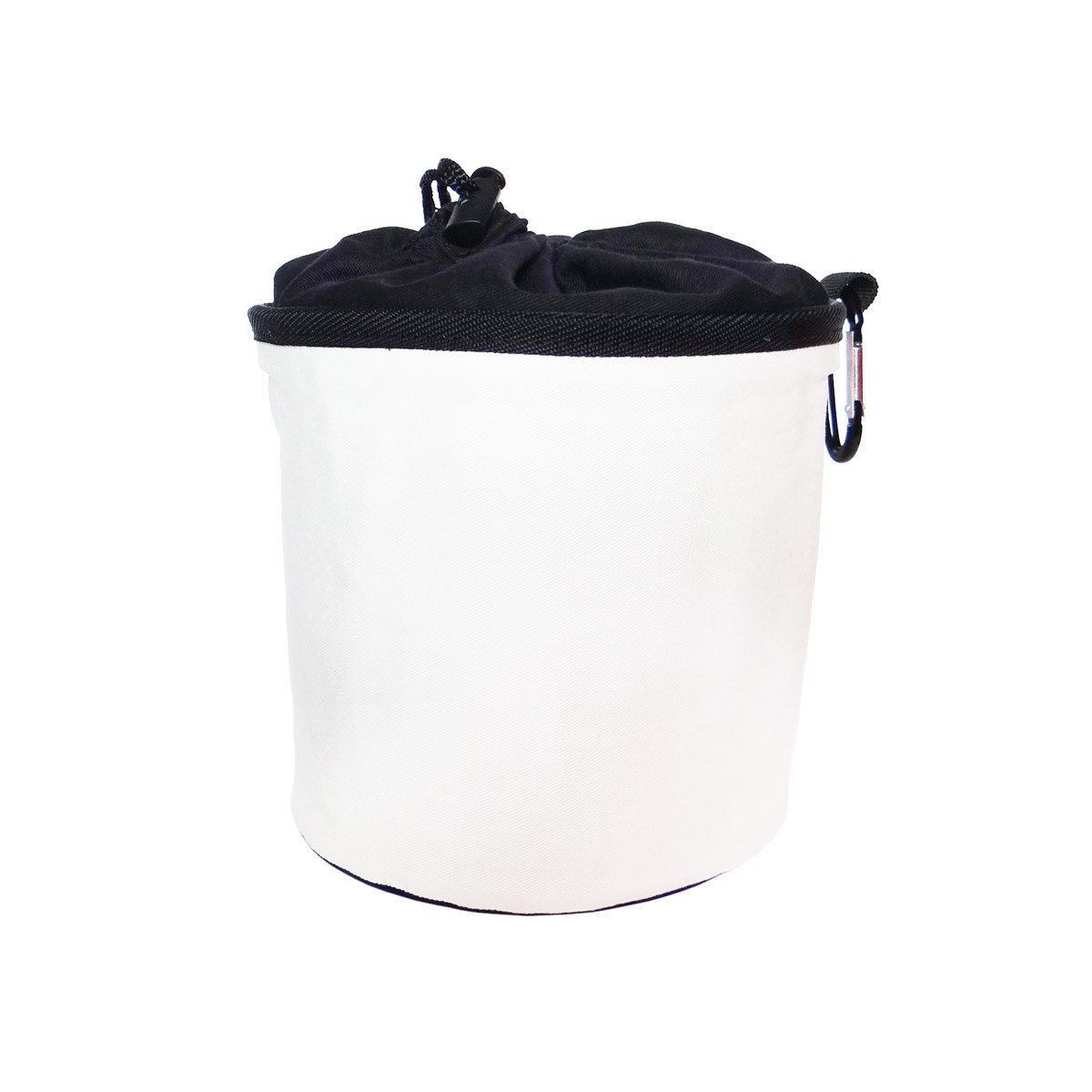 Clothes Peg Bag for Hanging with Karabiner Hook - Cotton - Cream and Black