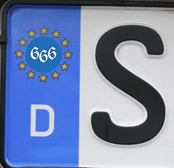 Kennzeichenaufkleber 666 4 Stück