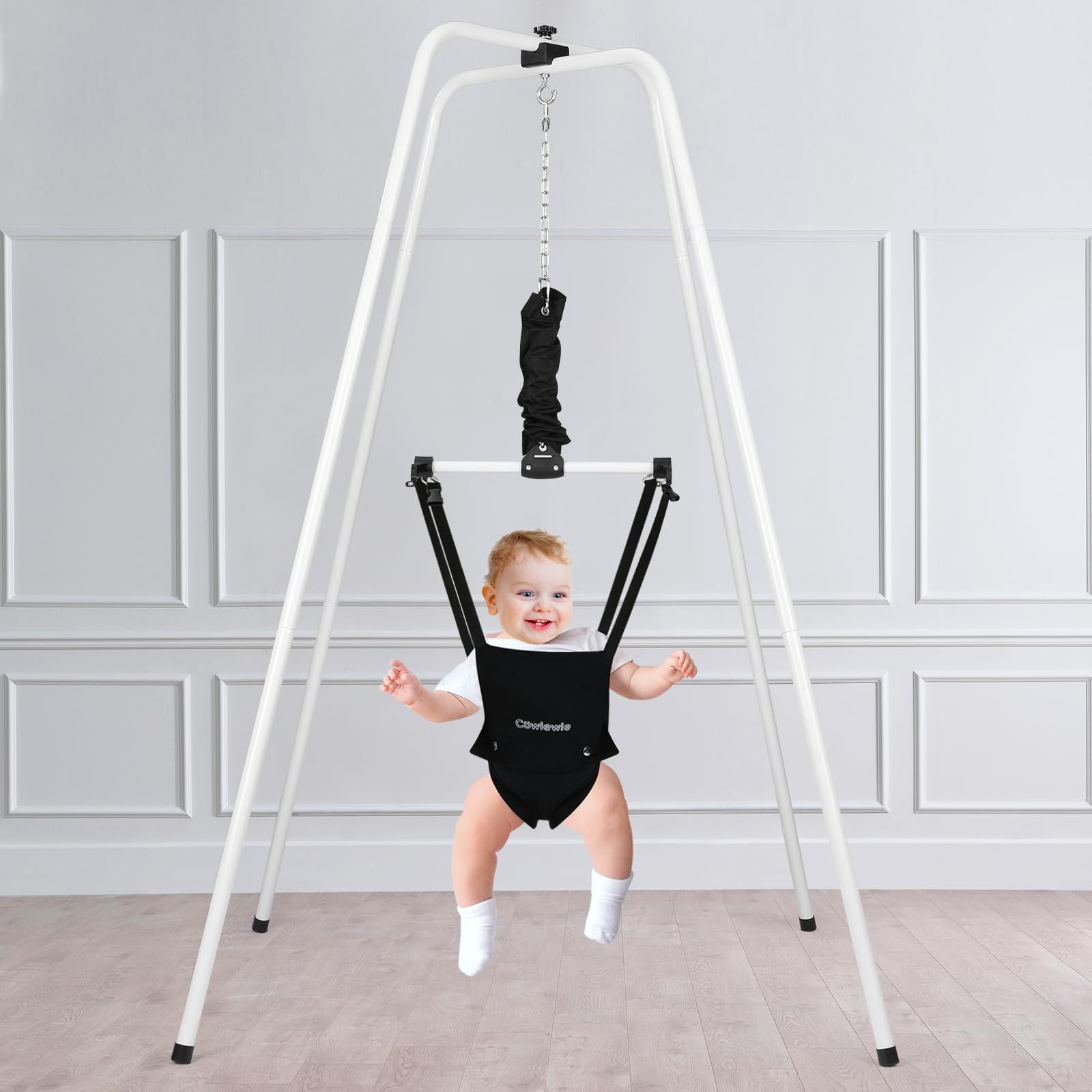 Cowiewie Baby Jumper with Stand, Quick-Fold for Easy Storage, Baby Jumper and Bouncer for Active Babies
