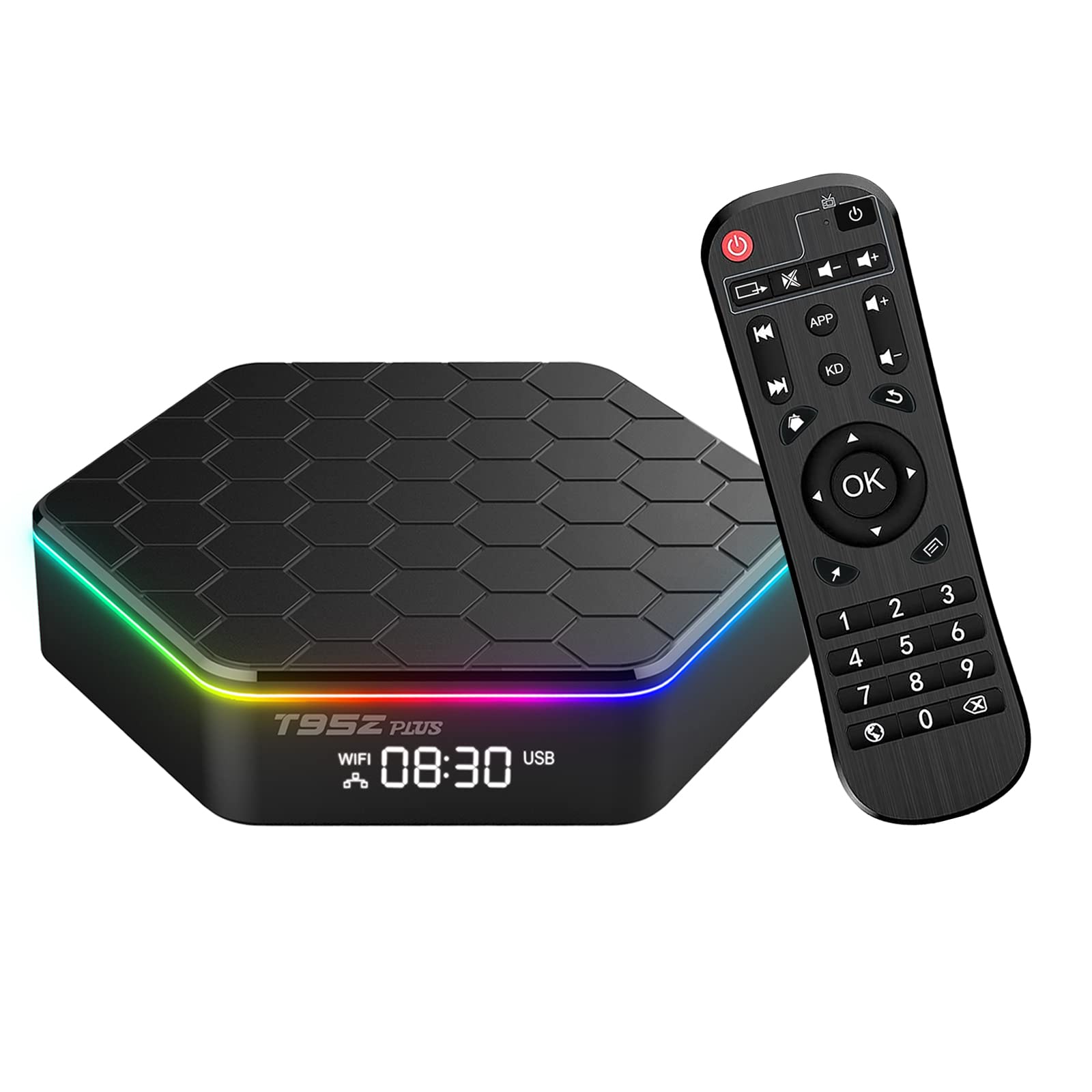 Android TV Box 12.0, T95ZPlus Android Box with 4GB RAM 64GB ROM H618 Quad Core Cortex-A53 CPU Support WIFI 6 Bluetooth 5.0 2.4G+5G Dual Wi-Fi LAN Ethernet 3D H.265 6K Ultra HD TV Box Android