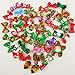 HixixI 50pcs/Pack Dog Puppy Cat Christmas 3D Rhinestone Hair Bows with Rubber Bands Flat Pet Xmas Grooming Accessories