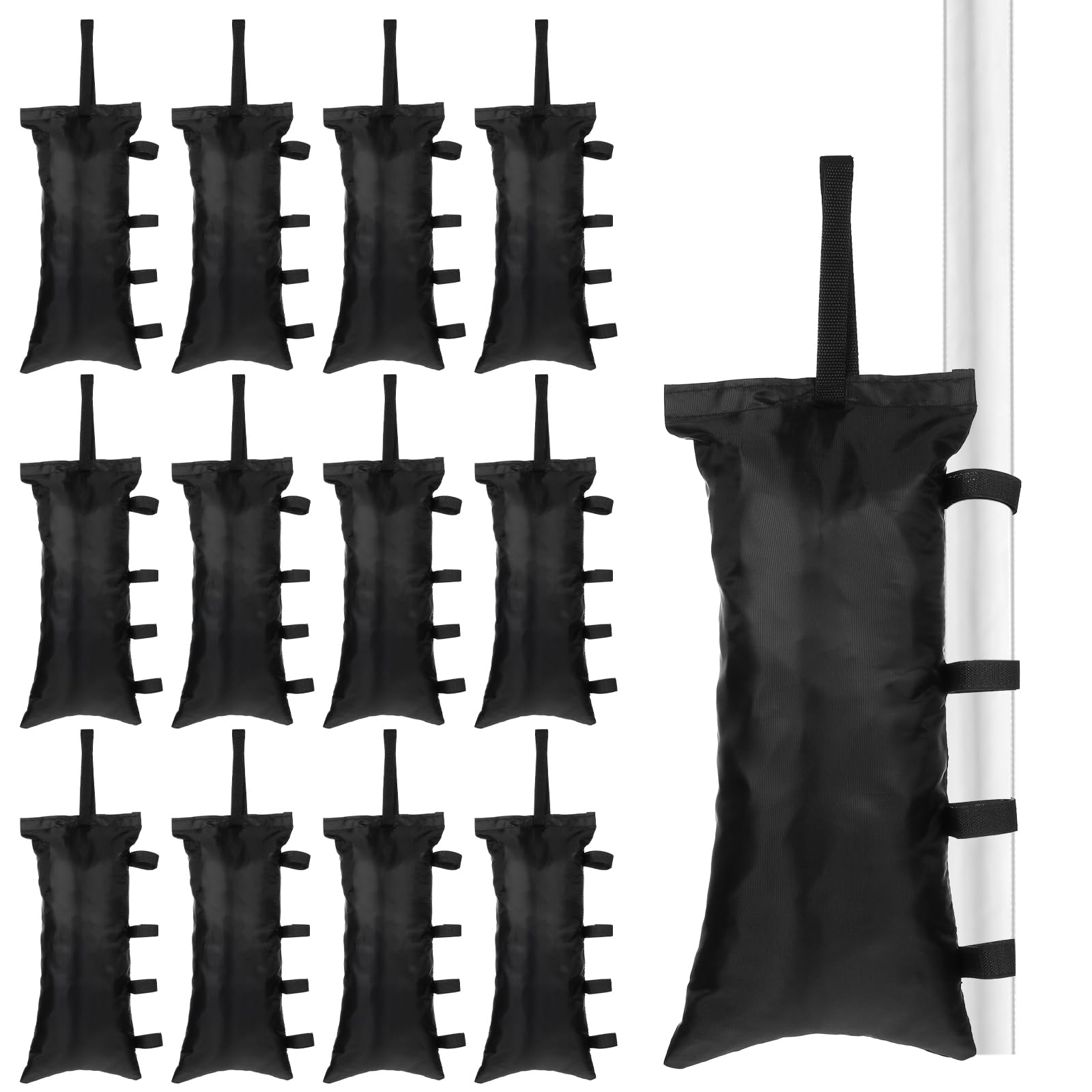 Photo 1 of 12 Pack Canopy Weight SandBags, 264 LBS Black Extra Large Heavy Duty Canopy Weights Sand Bags for Instant Outdoor Sun Shelter Patio Umbrella, No Sand