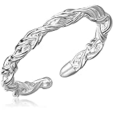 Zikichiky Silver Twist Open Ring Wrap Infinity Stacking Adjustable Ring for Women