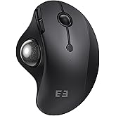 seenda Wireless Trackball Mouse, Ergonomic Bluetooth Rollerball Mouse,Black | USB-C rechargeable, 3-device Bluetooth+2.4G USB, thumb control, 5-level DPI and space-saving comfort for laptop, PC and Mac.