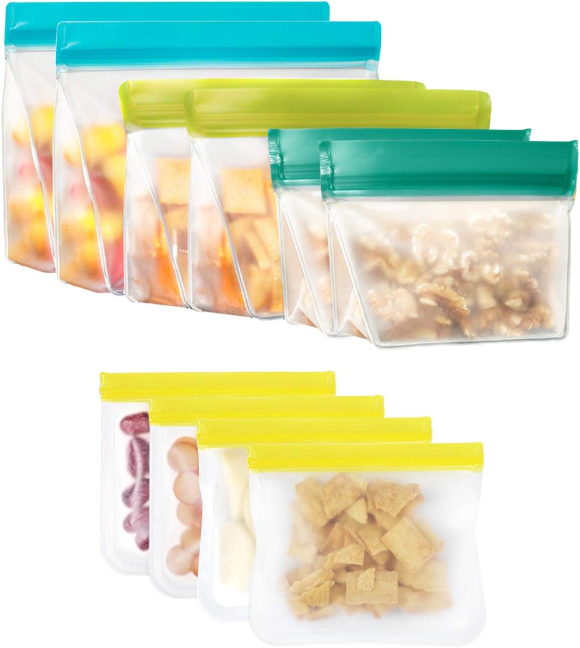 10 Packs Reusable Food Storage Bags,UltraLow Temperature Reusable