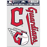 MLB Cleveland Indians Decal Multi Use Fan 3 Pack, Team Colors, One Size