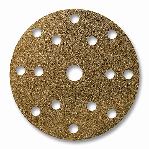 150mm 15 hole SIA Aluminium oxide hook and loop back sanding discs. Price per 50 discs. (P240)