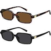 WOWSUN Retro Rectangle Sunglasses Womens Small Trendy 90s Sun Glasses Sunnies UV400 Protection