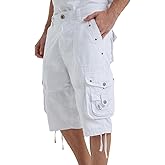 VOPOKER Mens Cargo Shorts Cotton Ripstop Straight Leg Below Knee Twill Casual Summer Long Shorts
