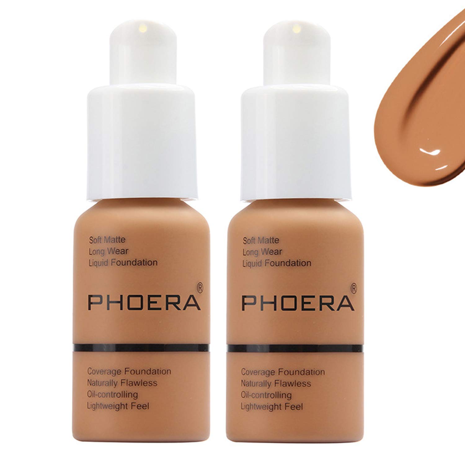 Phoera Foundation Matte Oil Control Concealer Foundation Cream,Long Lasting Waterproof Matte Liquid Phoera Foundation, 108# Tan-30ml
